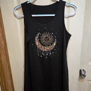 Source Unknown Black Celestial Graphic Tank Top